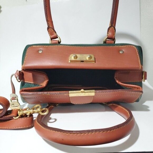 Doctor Bag Green & Tan Dooney Handbag Satchel Purse - Picture 7 of 8